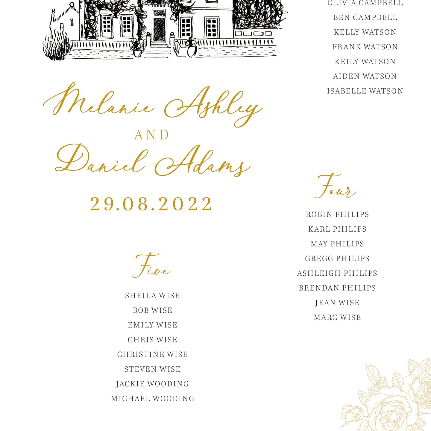 Venue Illustration Wedding Table Plan